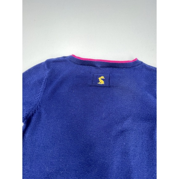Joules Navy Sweater with Sequins Girls Crew Neck Size 5 School Party Colorful - Picture 5 of 7